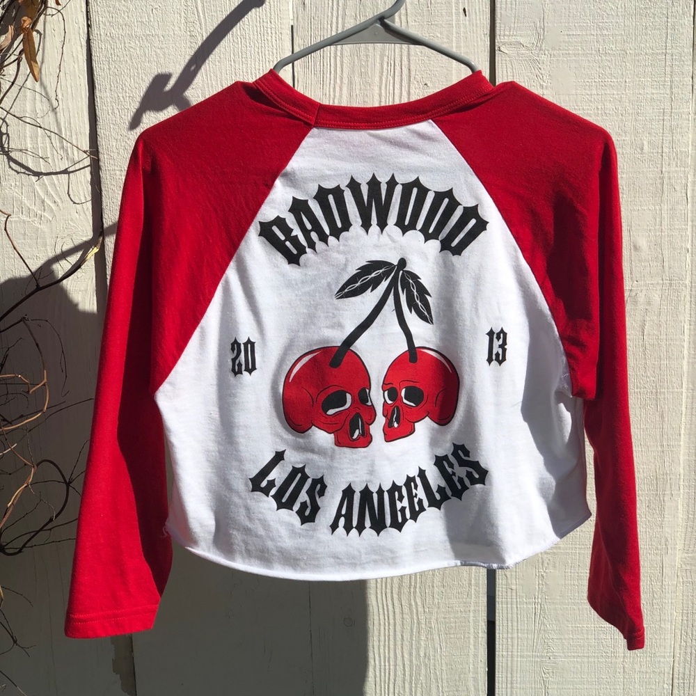 Badwood cropped raglan cherry bomb tee